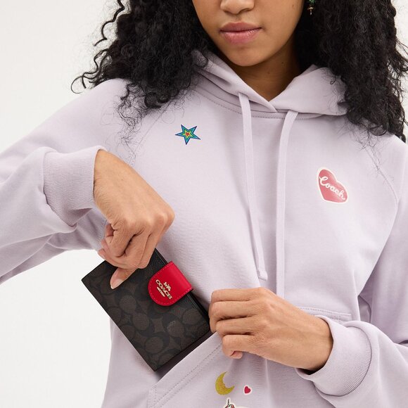 Coach Medium Corner Zip Wallet In Signature Canvas - Picture 2 of 3